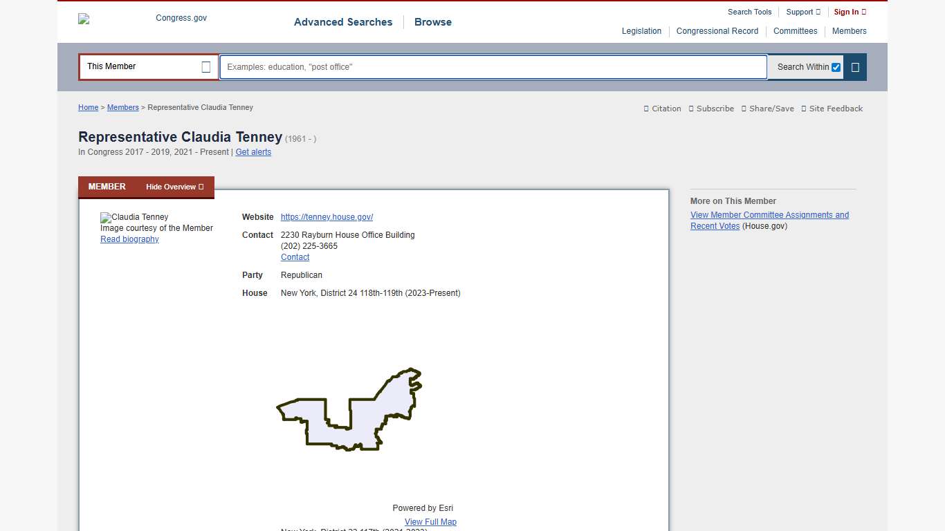 Claudia Tenney Congress.gov Library of Congress